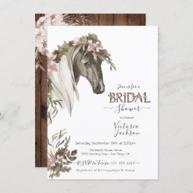 Floral Horse Ranch Bridal Shower Invitations