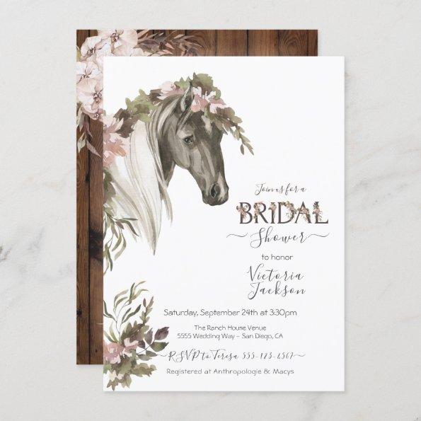 Floral Horse Ranch Bridal Shower Invitations