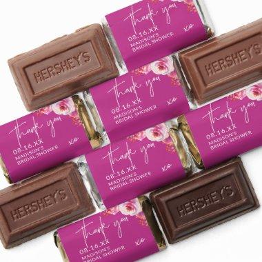 Floral Hot Pink Thank You Bridal Shower Chocolate Hershey's Miniatures