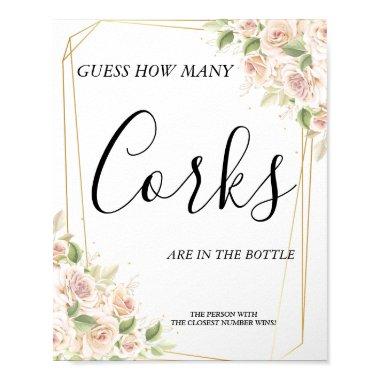Floral How many Corks  game sign