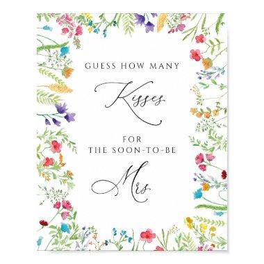 Floral How Many Kisses  Game Poster