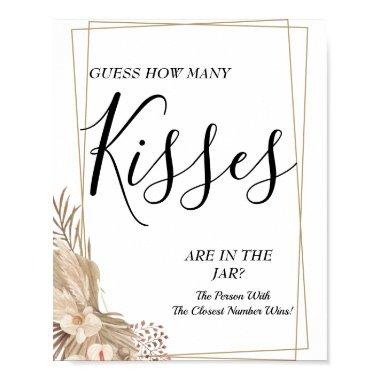 Floral How many kisses  game sign