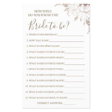 Floral How well do you know bride game  Flyer
