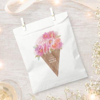 Floral Ice Cream Cone  Scooped Up Favor Bag