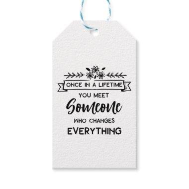 Floral Just Married Navy Wedding Flowers Gift Tags