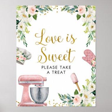 Floral Kitchen Bridal Shower Love Is Sweet Poster