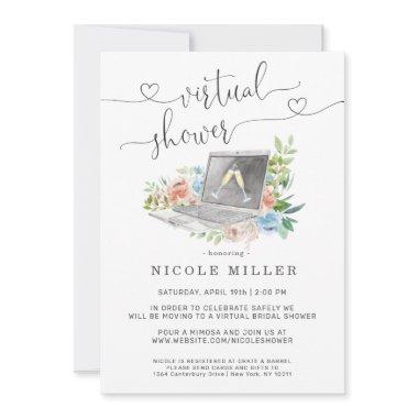 Floral Laptop | Virtual Bridal Shower Invitations