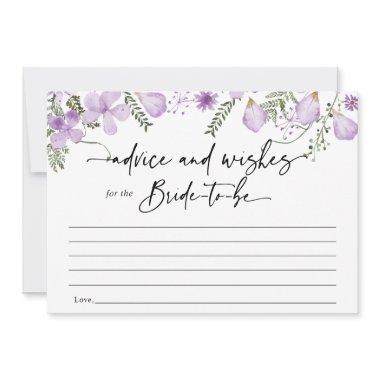 Floral Lavender Advice and Wishes for Bride