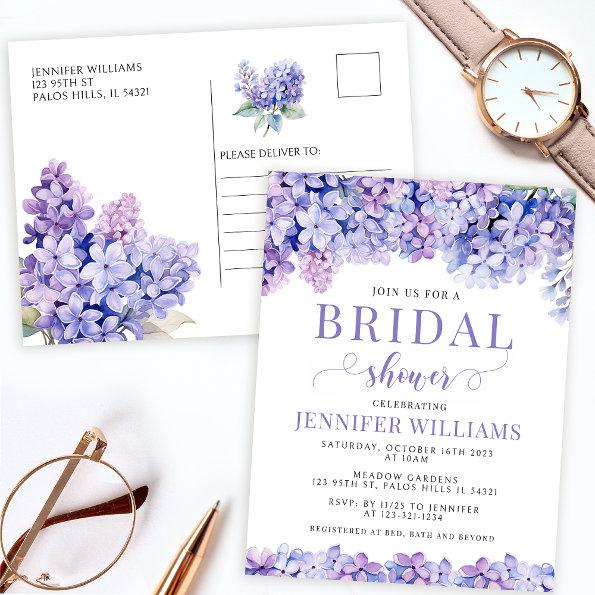 Floral lavender bridal shower postInvitations invitation