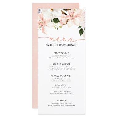 Floral lilies lily flower spring baby shower menu