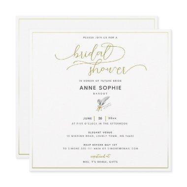 Floral Lily Valley Gold Calligraphy