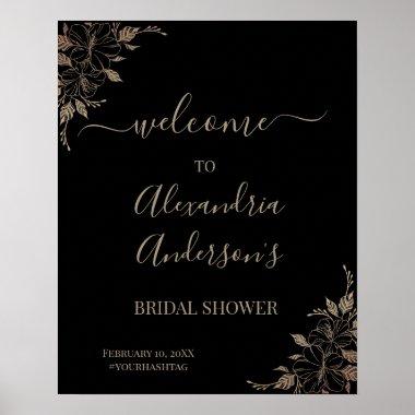 Floral Lines Bridal Shower Welcome Sign