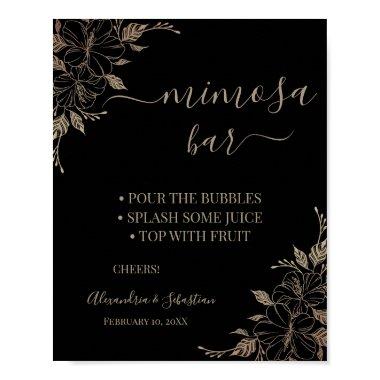 Floral Lines Mimosa Bar  Sign