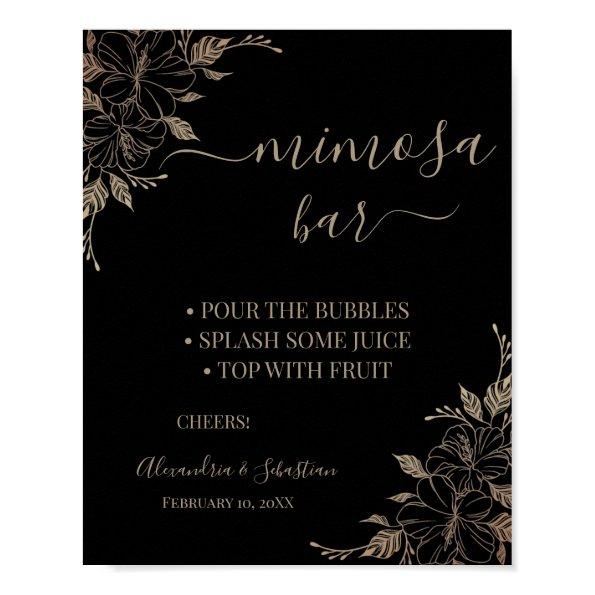Floral Lines Mimosa Bar  Sign