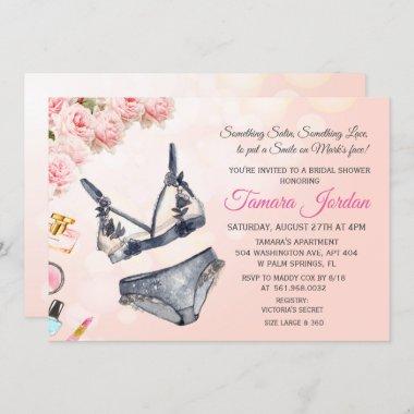 Floral Lingerie Bridal Shower Invitations