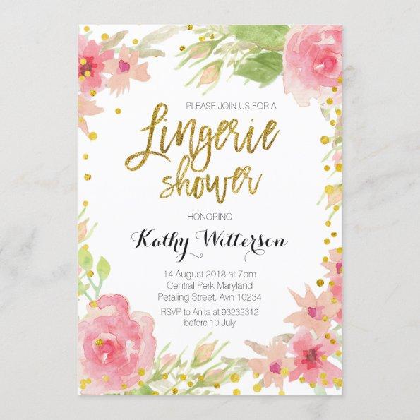Floral Lingerie Shower Invitations