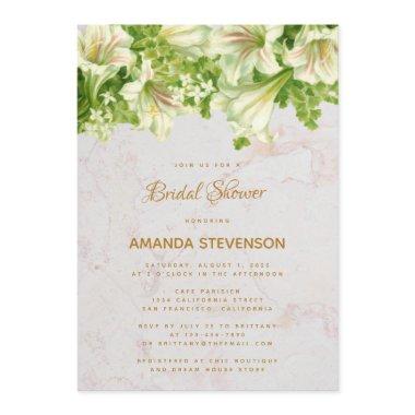 Floral Marble White Lilies