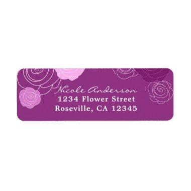 Floral Mauve Purple  Address Labels