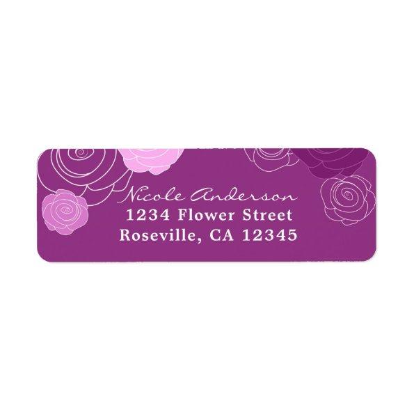 Floral Mauve Purple  Address Labels