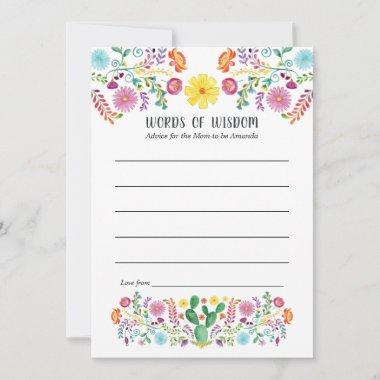 Floral Mexican Fiesta Baby or Bridal Shower Advice Card