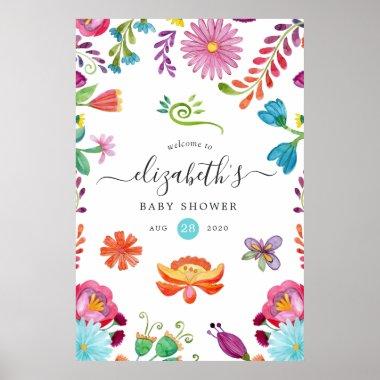 Floral Mexican Fiesta Baby or Bridal Shower Poster