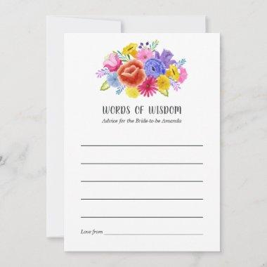 Floral Mexican Fiesta Bridal Shower Advice Card