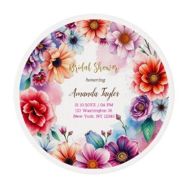 Floral Minimalist Calligraphy  Edible Frosting Rounds