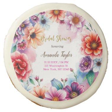 Floral Minimalist Calligraphy  Sugar Cookie
