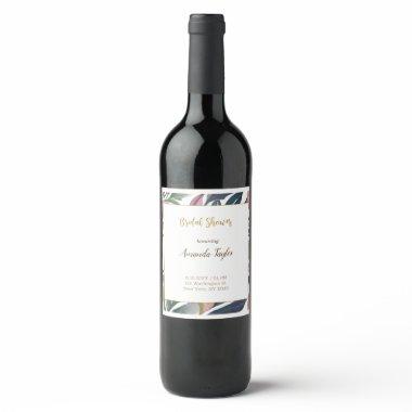 Floral Minimalist Calligraphy  Wine Label