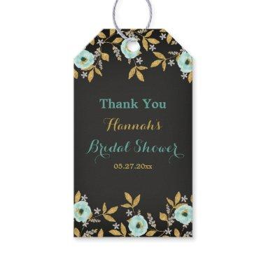 Floral Mint Chalkboard Bridal Shower Gift Tags