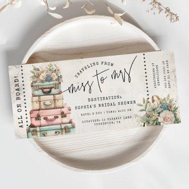 Floral Miss to Mrs Travel  Ticket