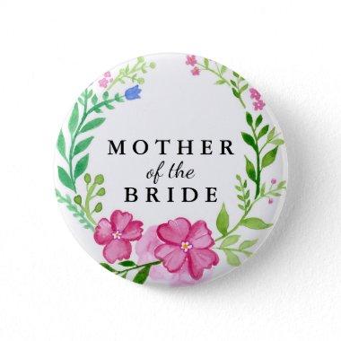 Floral Mother of the Bride Wedding Button