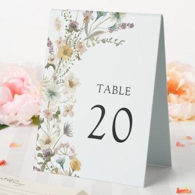 Floral Number Table Tent Sign