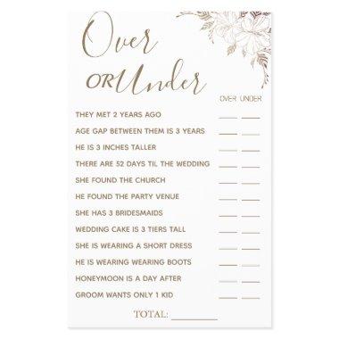 Floral Over or Under  game  Flyer