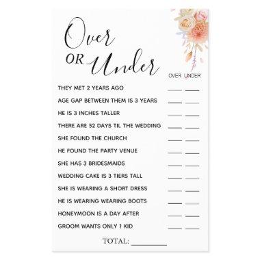 Floral Over or Under  game  Flyer
