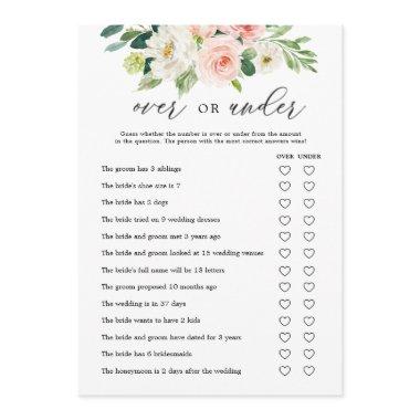 Floral Over over Under Bridal Shower Game Invitations