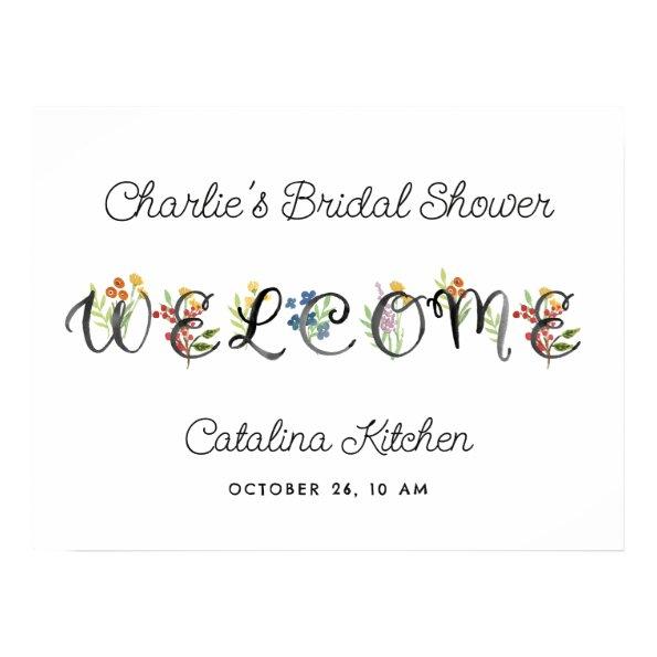 Floral Painted Welcome Poster