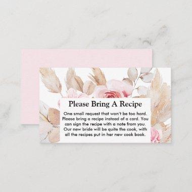 Floral Pampas Grass Bridal Shower Recipe Request Business Invitations