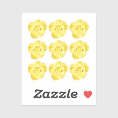 Floral Patterns Yellow Rose Colorful Bright Trendy Sticker