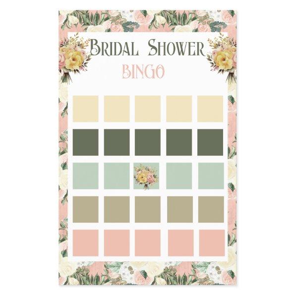 Floral Peach and Cream  Bingo Flyer