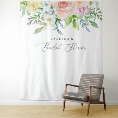 Floral Peach  Photo Booth Backdrop