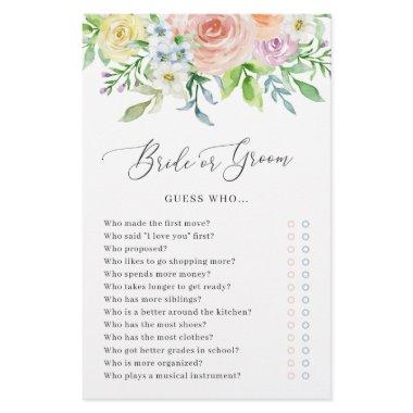 Floral Peach Bride or Groom  Game