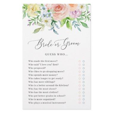 Floral Peach Bride or Groom Bridal Shower Game