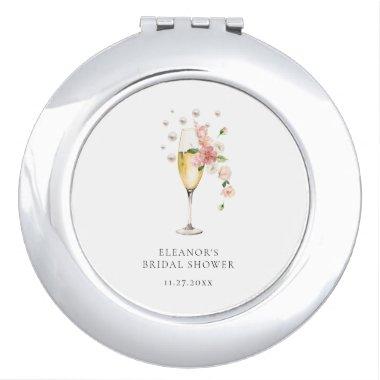 Floral Pearls & Prosecco  Favor Compact Mirror