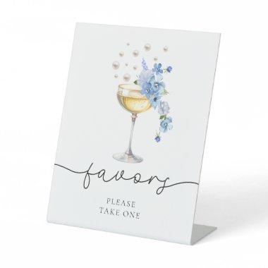 Floral Pearls & Prosecco  Favors Pedestal Sign