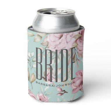 Floral Personalized Bride Can Cooler