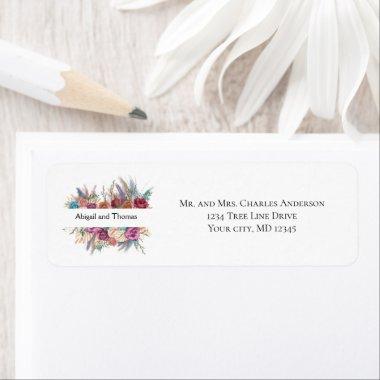 Floral Personalized Trendy Wedding Return Address Label