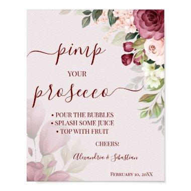 Floral Pimp your Prosecco  Sign