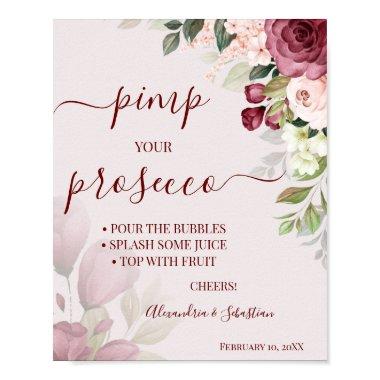 Floral Pimp your Prosecco Bridal Shower Sign