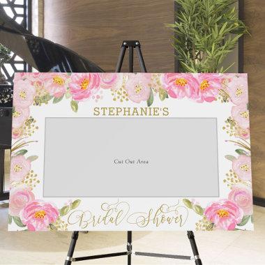 Floral Pink and Gold Bridal Shower Photo Prop Foam Board